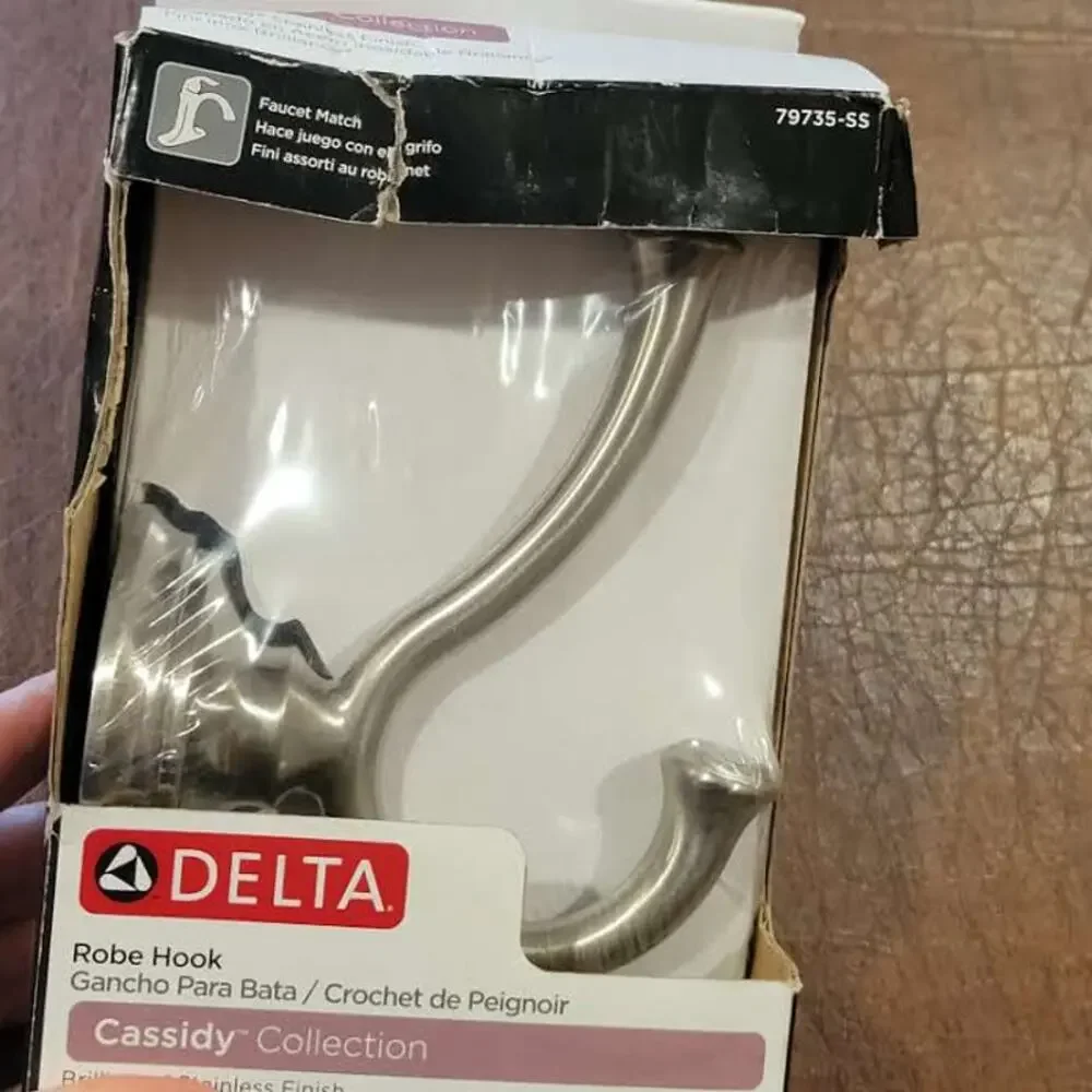 Delta Cassidy 79735-SS Double Robe Hook, Stainless Steel New, sealed